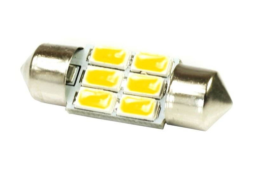 WW Żarówka samochodowa LED C5W 6 SMD 5630 Biała ciepła