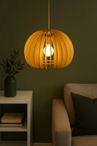 Drewniana lampa wisząca boho | Naturalna lampa sufitowa E27 | Dekoracyjny klosz z drewna | Styl skandynawski | YG-XD004-WOOD