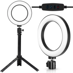 Zestaw 2 w 1 Lampa pierścieniowa 16 cm + statyw 25 cm
