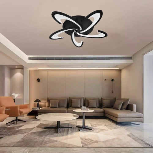 Nowoczesna lampa sufitowa | Plafon LED | Czarna | Lampa sufitowa RLF-C55W-B