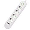 Listwa sieciowa 3 m | 4 gniazda + 3x USB | biała | LH-F04U
