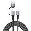 Kabel 2w1 USB-C + USB-A do USB-C 100W PD 1 m  | Kabel w nylonowym oplocie  z szybkim ładowaniem |C13-1M-100W