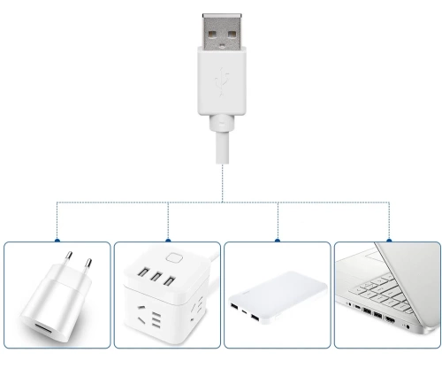 Lampki na lustro toaletki, do makijażu | 10 sztuk, 3 barwy świecenia, regulacja jasności, kabel USB 2m | HZJ-V10
