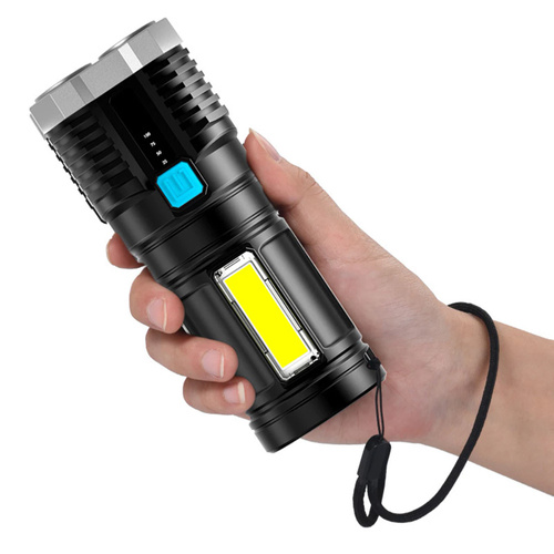 Latarka wielofunkcyjna 4x LED + COB z wbudowanym akumulatorem | 1000lm, 4 tryby świecenia, do 8h pracy | TL-S03