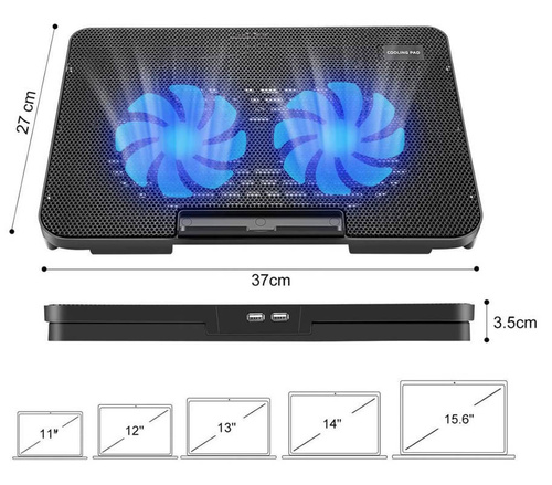 Podkładka chłodząca - podstawka pod laptopa 11-17'' | Dual 120mm | N99