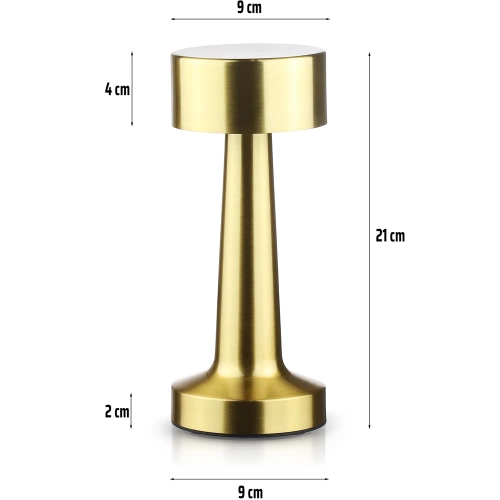 Bezprzewodowa lampka stołowa | Dotykowa lampka nocna z regulowaną barwą światła | Lampka USB | HJA10-GOLD