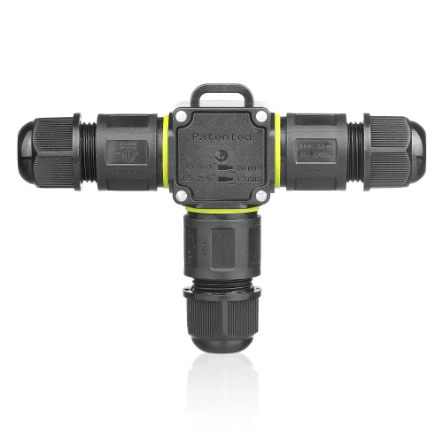Hermetyczna mufa kablowa IP68 | Samozaciskowe złącze T 3-pin 450V 24A do kabli 4–11 mm |M684-T