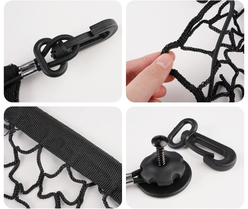 Siatka do bagażnika samochodowego | Elastyczna siatka zabezpieczająca 110 × 60 cm | Organizer bagażu | Siatka transportowa | CTM-110*60CM-B