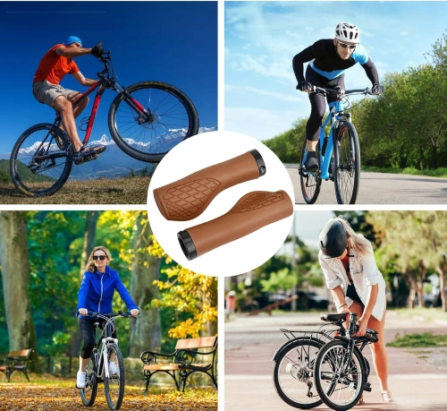 Ergonomiczne chwyty rowerowe 22.2 mm | Antypoślizgowe, amortyzujące, wygodne gripy na kierownicę | FD187-BR