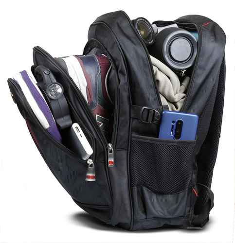 Uniwersalny, mocny plecak z komorą na laptopa | 30l, 3 komory, nylon balistyczny 1680D | czarny | BR11