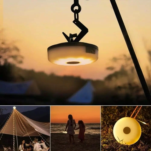Wielofunkcyjna lampa kempingowa LED z girlandą 10 m, powerbankiem i magnesem |  Wodoodporna lampka z wbudowanym akumulatorem 2000 mAh 5 trybów świecenia | KQ-5004