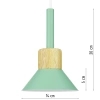 Lampa wisząca z zielonym kloszem i drewnem | Minimalistyczna  lampa w stylu skandynawskim  z oprawą E27 |  YG-XD002B-G