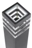 Lampa ogrodowa stojąca, słupek kwadratowy aluminiowy, czarny mat 60cm | Zasilanie 230V, gniazdo E27 | LLS-60CM