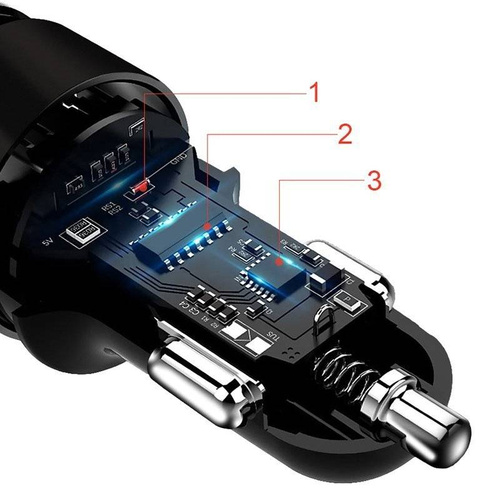Wielofunkcyjny transmiter FM do samochodu | 5w1 | BC43-Black