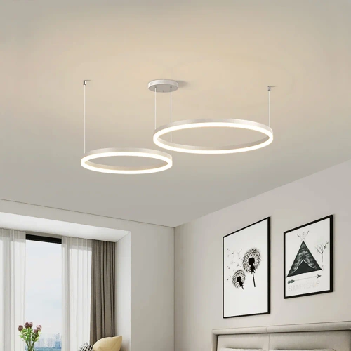 Dwuczęściowa Nowoczesna lampa wisząca | LED | Biała | RLK-C02-38W-W