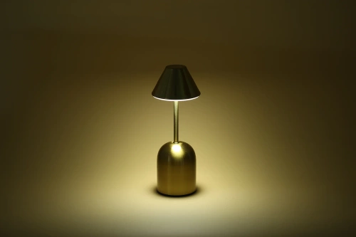 Bezprzewodowa lampka nocna z wbudowanym akumulatorem  2000 mAh | Nowoczesna lampka stołowa  z regulacją mocy oraz barwy świecenia | YG-D020-Gold