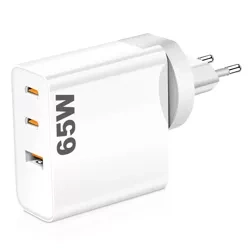 GAN | Ładowarka sieciowa 65W z portami USB-C i portem USB 3.0