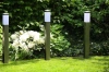 Lampa ogrodowa stojąca, słupek kwadratowy na żarówkę E27 | Zasilanie 230V, stal nierdzewna | Inox, 90cm | LLF-90CM