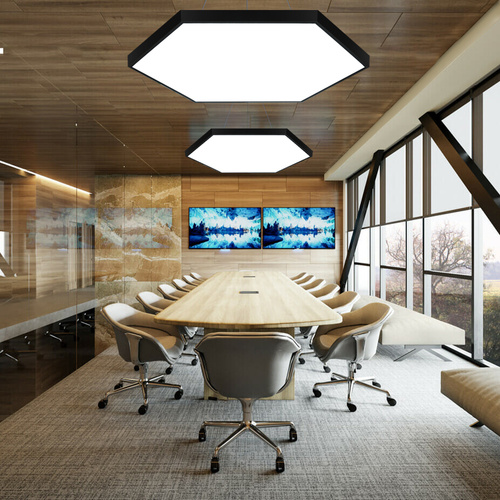 Lampa sufitowa wisząca LED 120W | heksagon pełny | aluminium | CCD niemrugająca | Φ120x6 | LPL-003