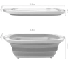 Składana miska z odpływem | Miska kempingowa | Miska z deską do krojenia | ZXS-398-GREY