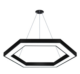 Lampa sufitowa wisząca LED 80W | heksagon | aluminium | CCD niemrugająca | Φ120x6 | LPL-002