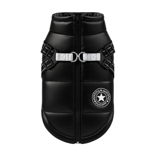 Zimowa kurtka dla psa z wbudowanymi szelkami  S | Ciepłe, wodoodporne  ubranie dla psa | PET-017S-BK