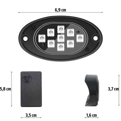 Lampki pod samochód | RGB LED | Oświetlenie podwozia12 sztuk