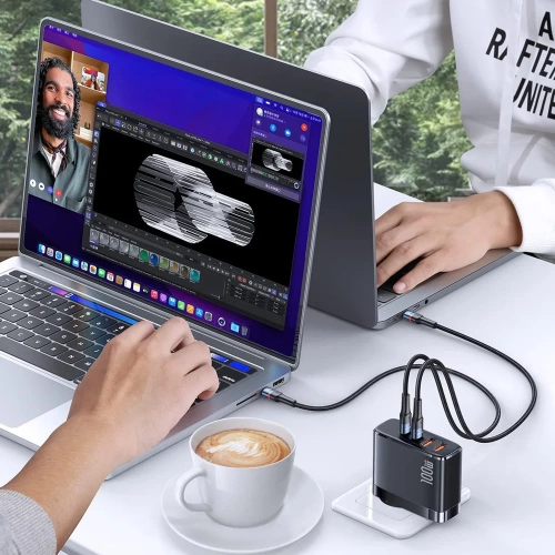 GAN | Ładowarka sieciowa 100W z portami USB 3.0 i USB-C