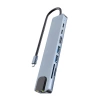 Rozdzielacz USB-C na 2x USB-A + 2x USB-C + kart SD + TF + HDMI + LAN | adapter, rozgałęźnik typ C 8w1 | HUB