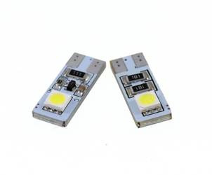 Żarówka samochodowa LED W5W T10 2 SMD 5050 CAN BUS DWUSTRONNA
