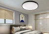Czarny, okrągły plafon LED 24W | Niemrugający CCD panel natynkowy | RLB-C30W-B