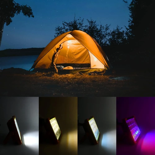 Lampa robocza solarna | Funkcja powerbanku | LED | TGD-200W-YELLOW