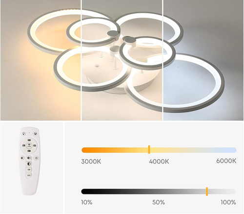 Wieloczęściowa Nowoczesna lampa wisząca | LED | Czarna | RLG-C72W-W