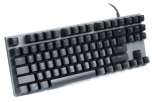 Gamingowa klawiatura mechaniczna z podświetleniem LED RGB, krótka, niebieskie przełączniki | T71