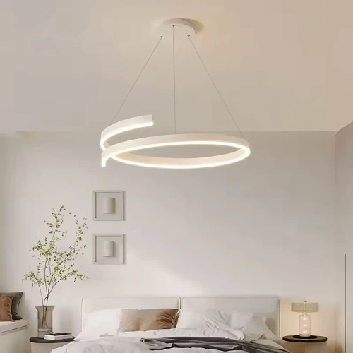 Spiralna lampa LED 100W | Nowoczesna lampa wisząca 80 cm | RLO-80CM-100W-W