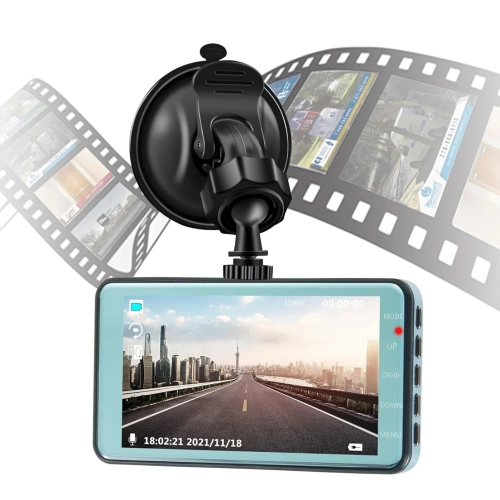 Wideorejestrator 1296p z ekranem 4" i G-Sensorem | Kamera samochodowa Full HD, dotyk, WDR, parking | PZ-V12