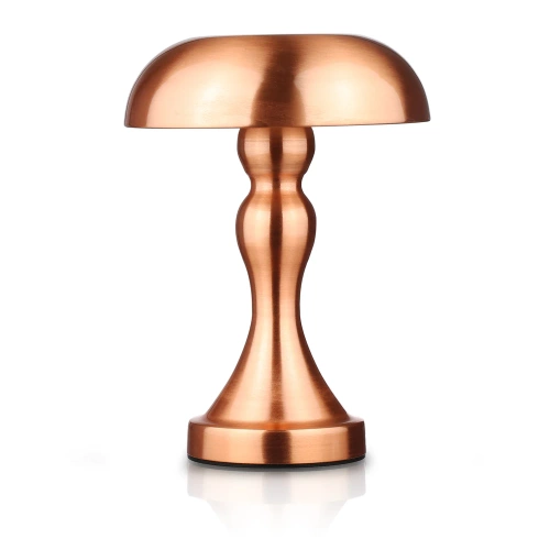 Lampka stołowa LED Grzybek | Bezprzewodowa lampka do hotelu, restauracji | Nocna lampka dotykowa | HJA24-A-COPPER