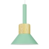 Lampa wisząca z zielonym kloszem i drewnem | Minimalistyczna  lampa w stylu skandynawskim  z oprawą E27 |  YG-XD002B-G