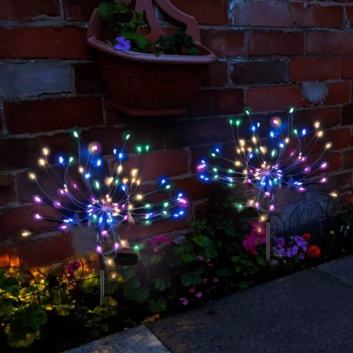 Ogrodowa lampa solarna LED fajerwerki | 84cm, 600mAh, 200 diod LED RGB | LFW-B200-Color