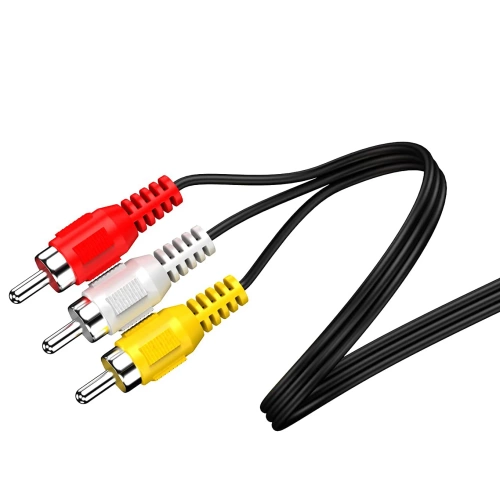  Kabel audio-video mini jack 3,5 mm TRRS  | 3× RCA 1,5 m – przewód AV do TV, projektora, kina domowego | AV-C1.5M-B