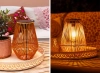 Bezprzewodowa lampa solarna w stylu BOHO | Rattanowa, ogrodowa lampa z uchwytem | JX21-Bamboo