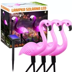 Ogrodowa lampka solarna LED Flamingi 3sz | 51cm, 600mAh | BRD-3IN1