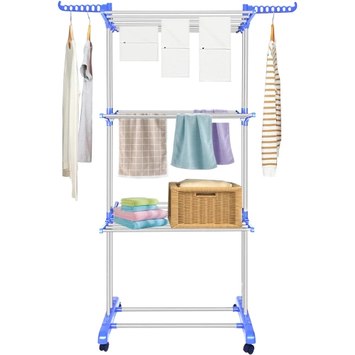Suszarka na pranie | Pionowa suszarka do ubrań | Poziomowa suszarka na pranie | TW-116-BLUE