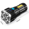 Latarka wielofunkcyjna 4x LED + COB z wbudowanym akumulatorem | 1000lm, 4 tryby świecenia, do 8h pracy | TL-S03
