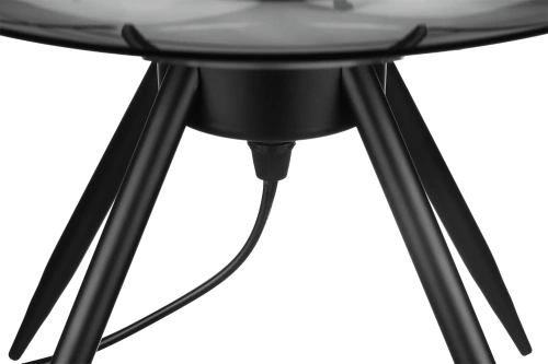 Stylowa lampka nocna z szklanym kloszem | Nowoczesna szklana lampka stołowa | BH-233-BLACK