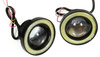 LED 640 | 2 szt - Komplet lamp przeciwmgielnych z wbudowanymi Ringami Angel Eyes LED DRL | okrągłe ø 64 mm