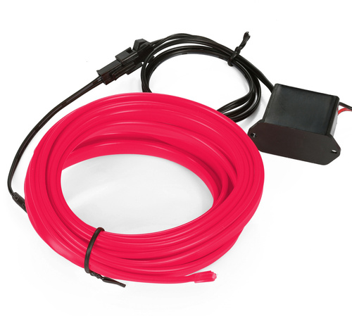 Zestaw El Wire Ice Blue 2M - Światłowód Ambient Light EL Wire z odzielnym inverterem 12V