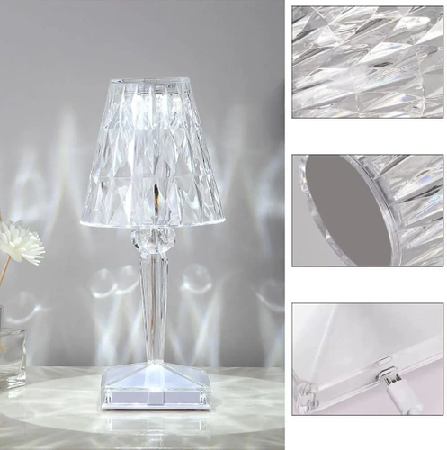 Kryształowa lampka nocna | Dotykowa lampka stołowa | Nowoczesna lampka LED | DTL-C03-WYN