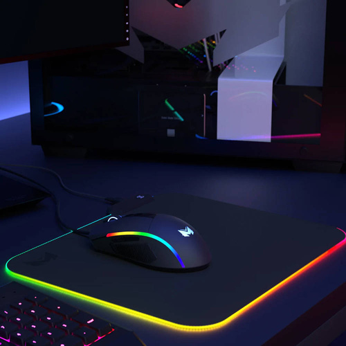 Podkładka pod mysz | 35x25 cm | podświetlenie LED RGB | 13 trybów świecenia | MP-001S