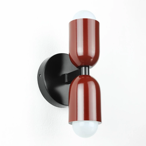 Stylowa lampa ścienna LED E27 | Designerski kinkiet do salonu lub sypialni | YG-W008-R+R